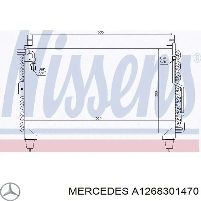 Конденсатор кондиціонера Mercedes A1268301470 ціна, від 864.14 USD