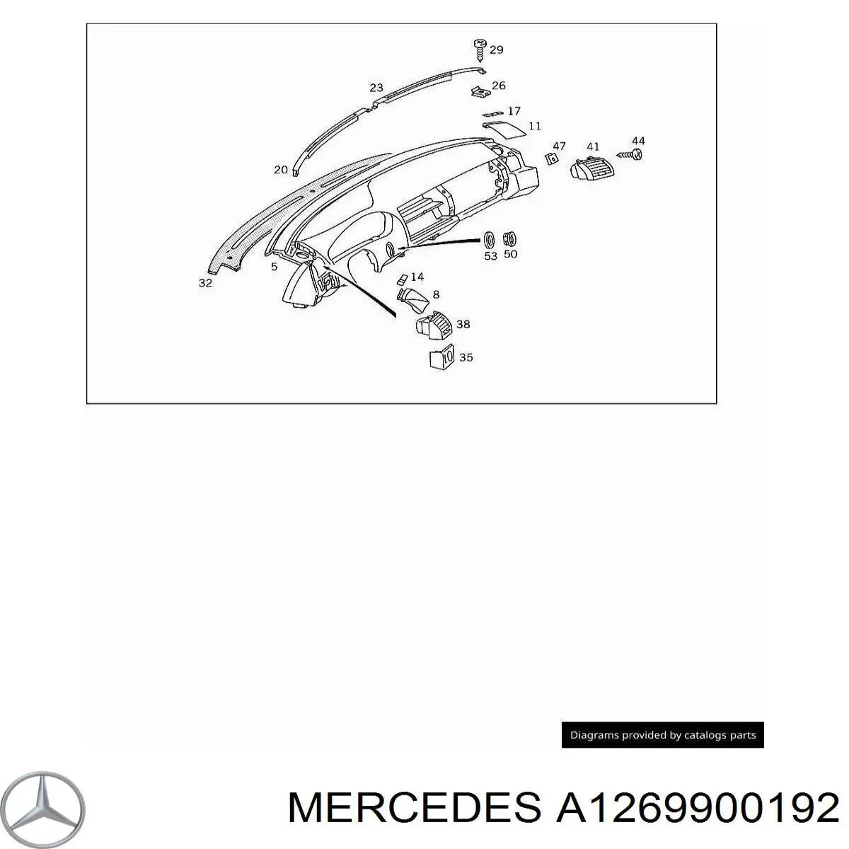 Кріплення утеплювача капота Mercedes A1269900192 ціна, від 1.15 USD