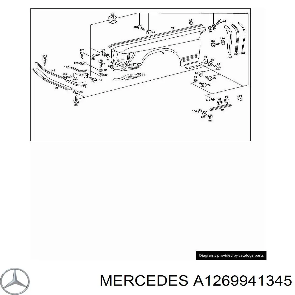  Mercedes A1269941345 ціна, від 2.11 USD