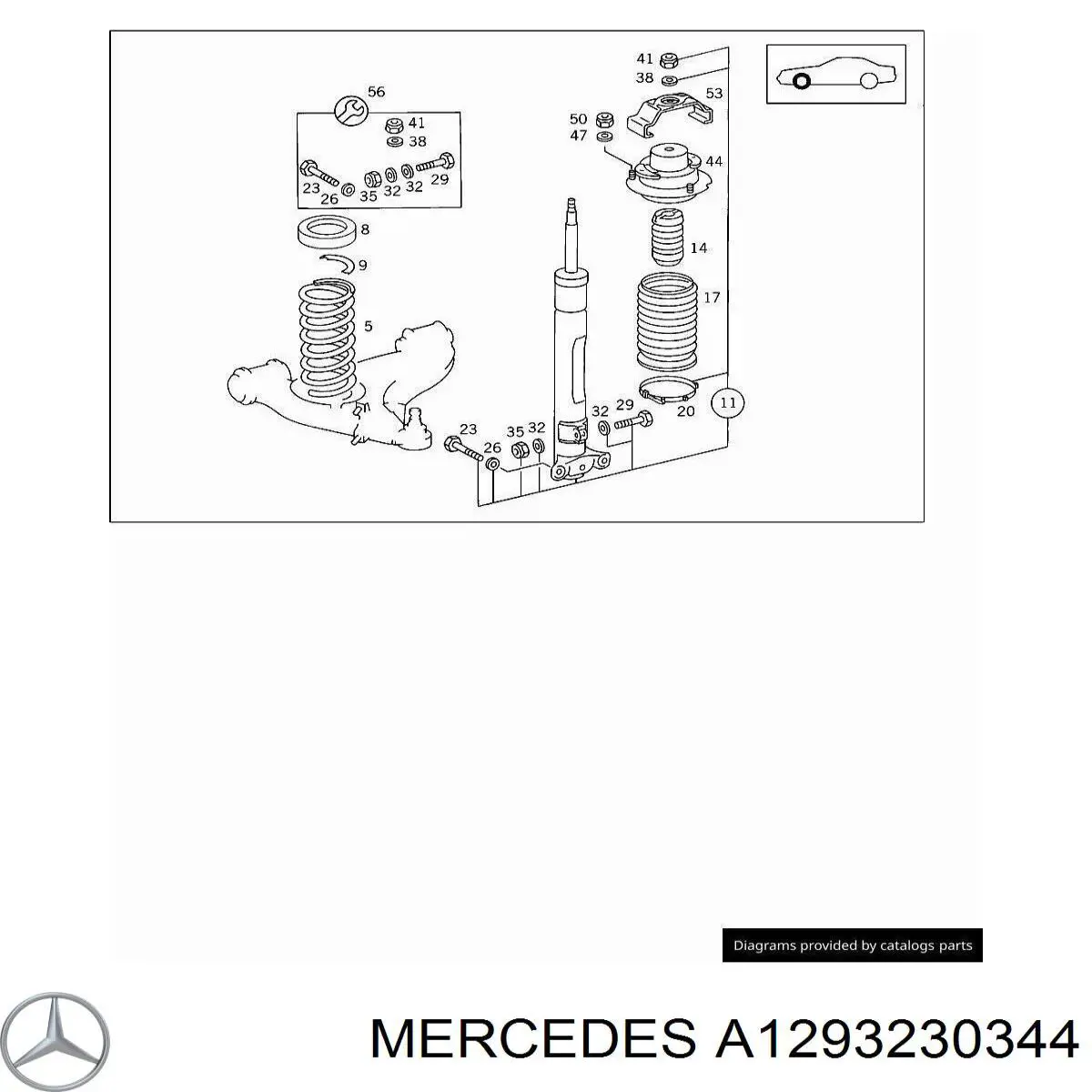 Буфер-відбійник амортизатора переднього A1293230344 Mercedes