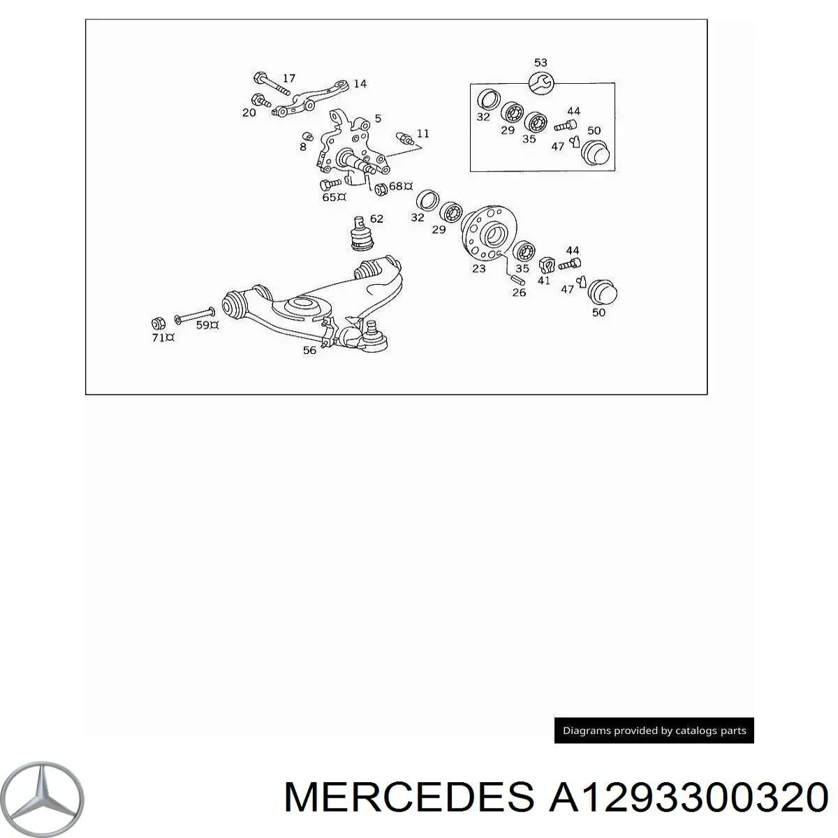 Цапфа - поворотний кулак передній, правий Mercedes A1293300320 ціна, від  USD