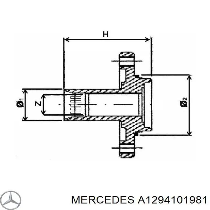 A1294101981 Mercedes Муфта підвісної підшипника