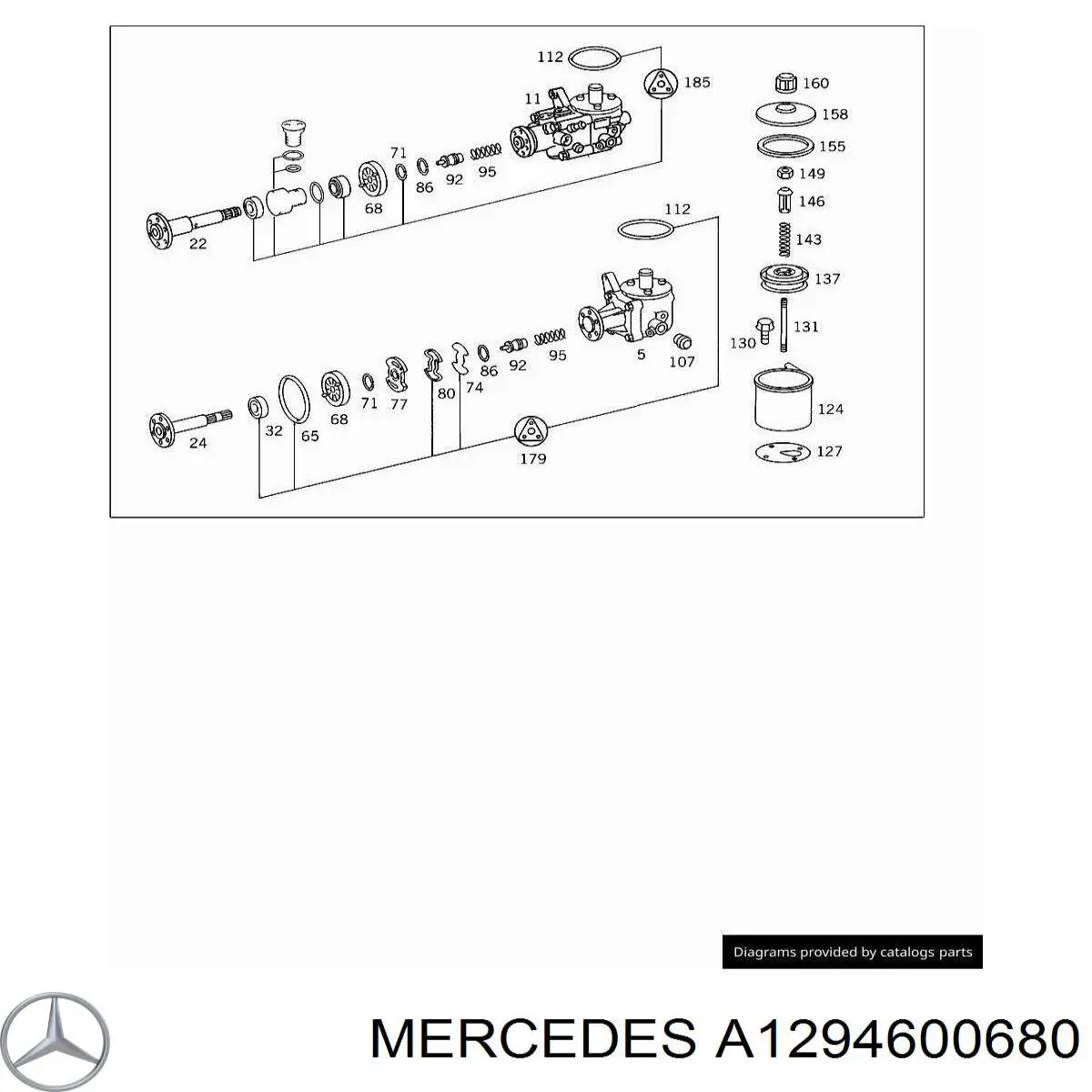 A1294600680 Mercedes насос гідропідсилювача керма (гпк)