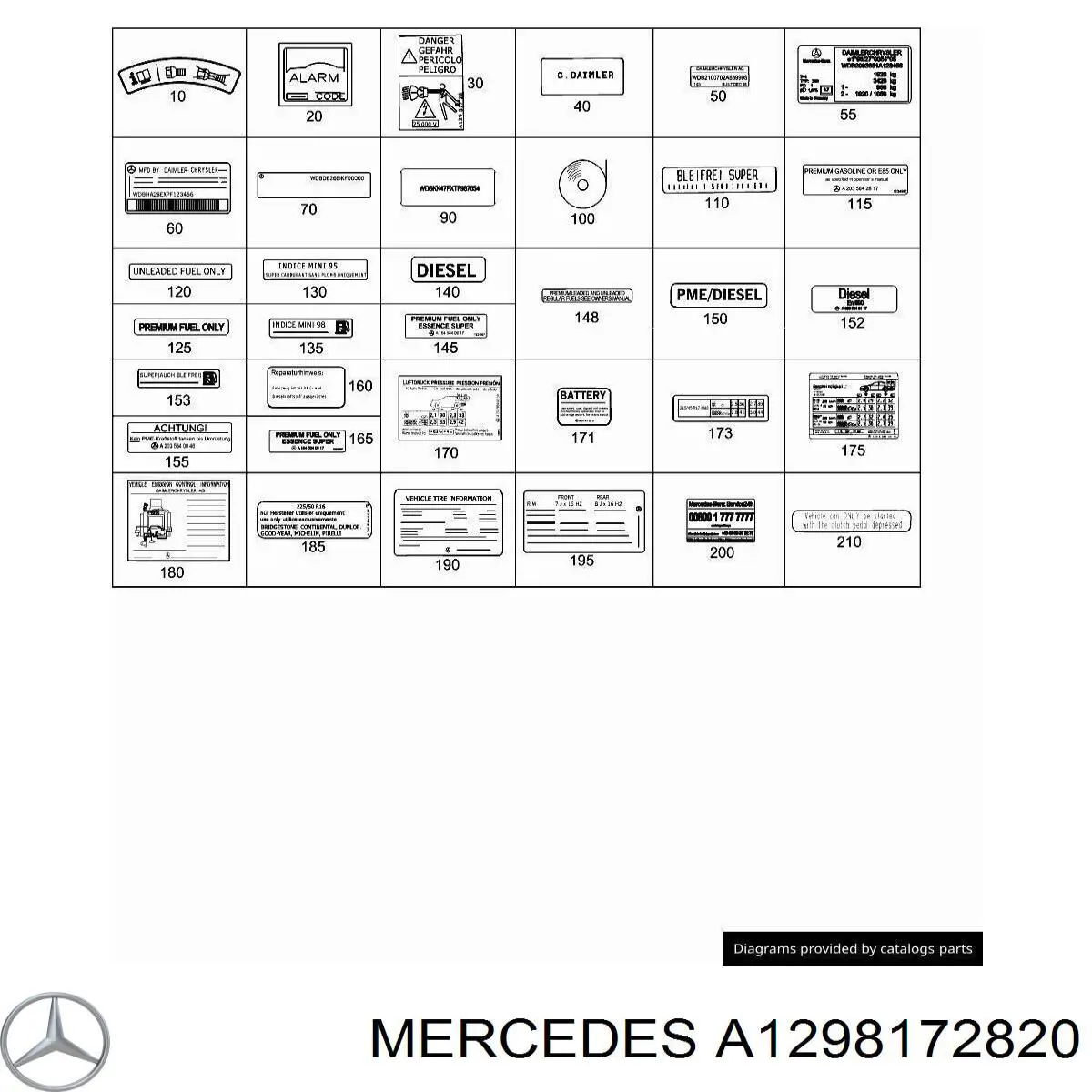  Mercedes A1298172820 ціна, від 6.05 USD