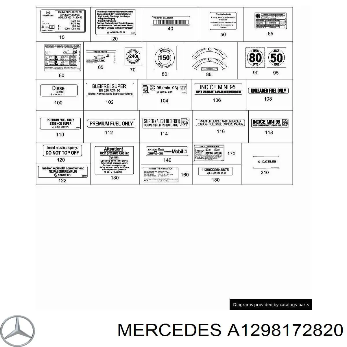 Купити A1298172820 Mercedes 