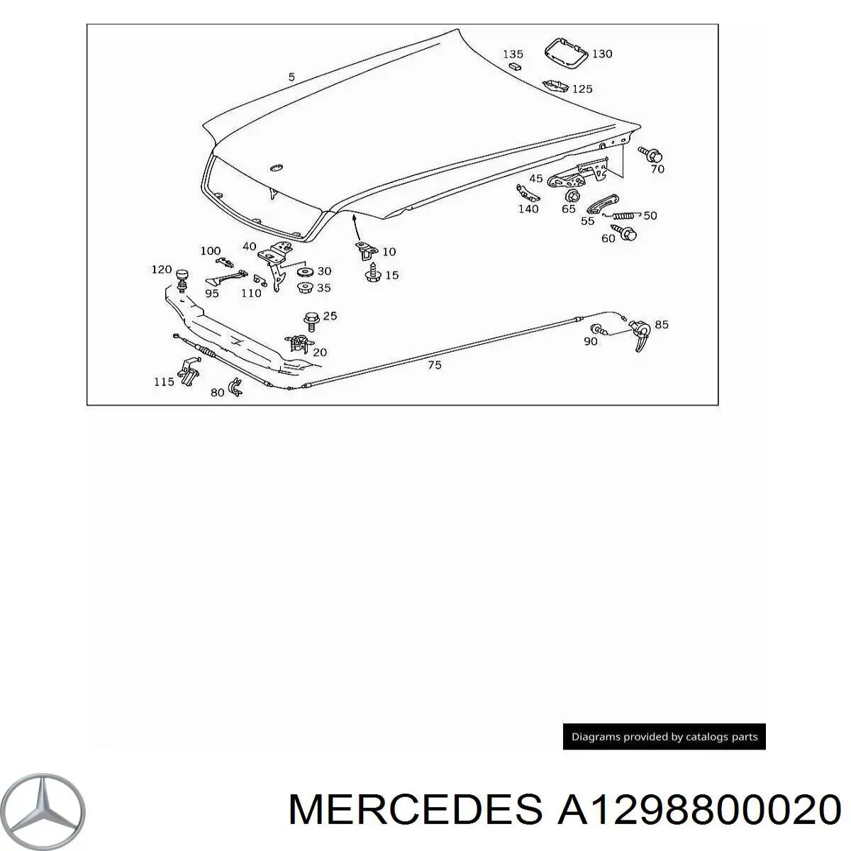 Ручка відкриття капота Mercedes A1298800020 ціна, від 12.44 USD