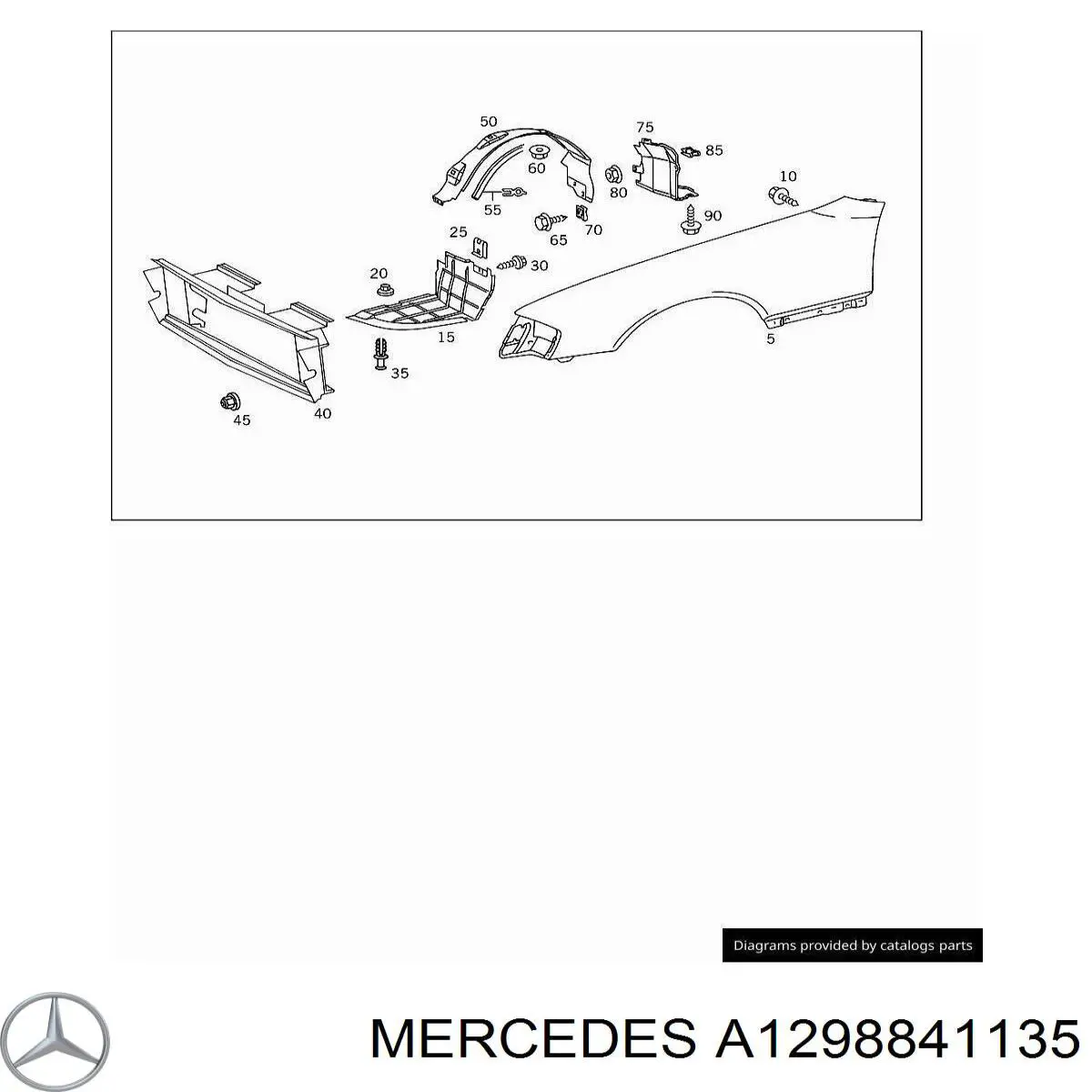 A1298841135 Mercedes Підкрилок переднього крила, лівий