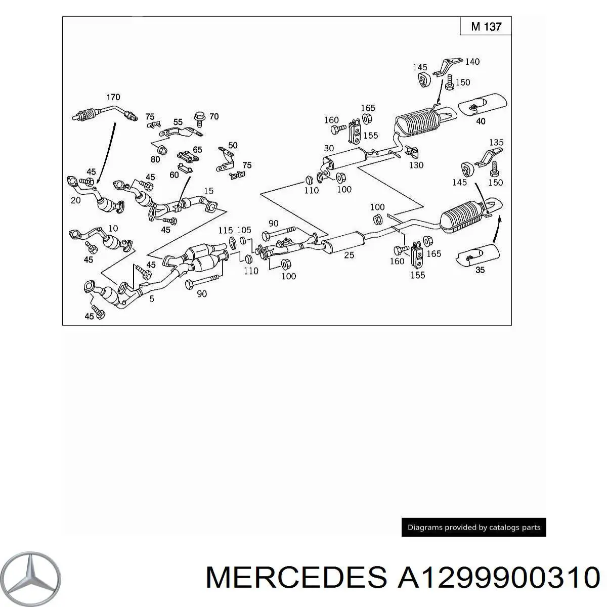  Mercedes A1299900310 ціна, від 7.11 USD