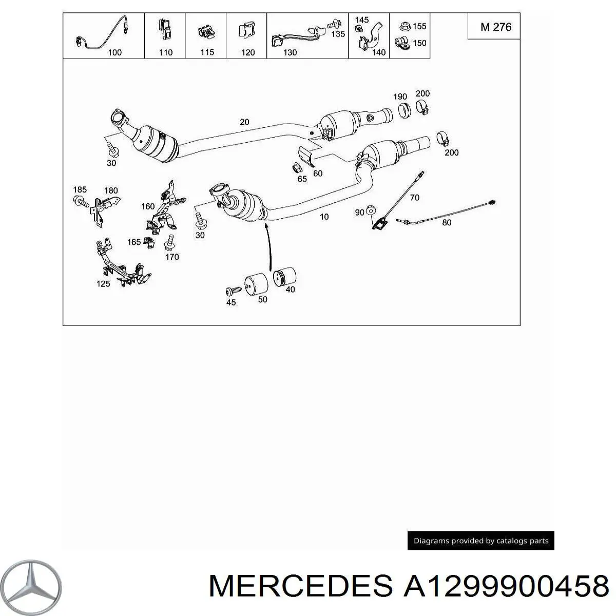 Купити A1299900458 Mercedes Гайка випускного колектора