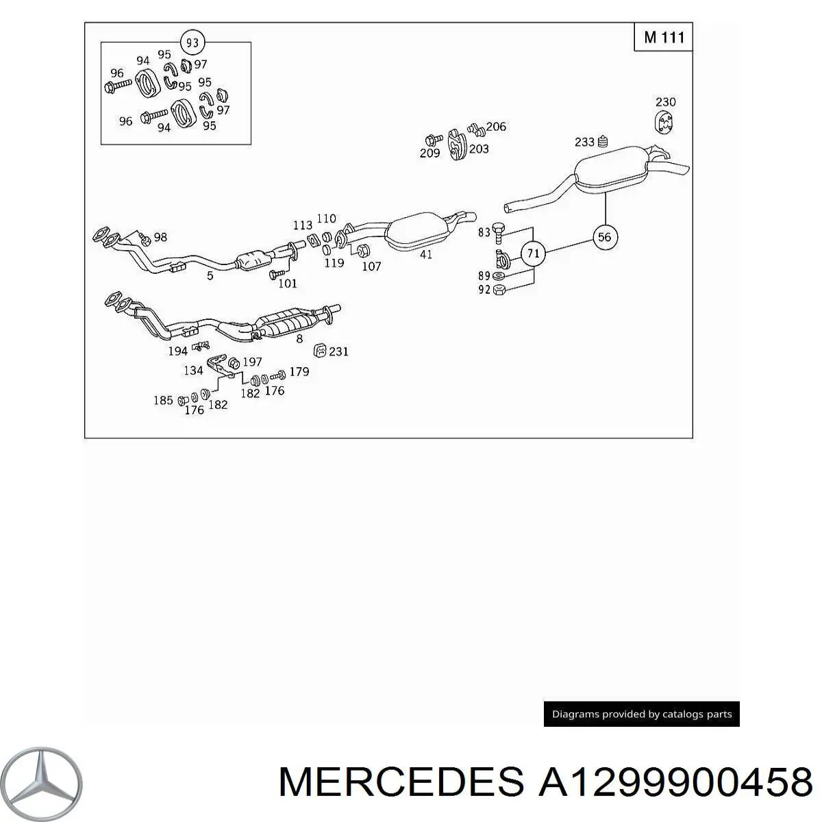 A1299900458 Mercedes гайка випускного колектора