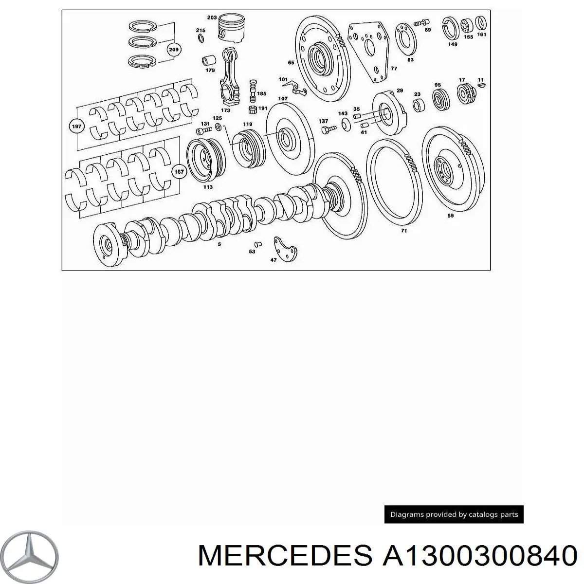 1300300840 Mercedes вкладиші колінвалу, корінні, комплект, 3-й ремонт (+0,75)