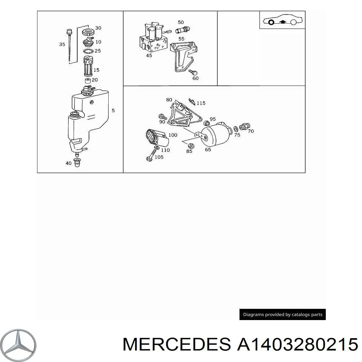 A1403280215 Mercedes гидроакумулятор системи амортизації, задній