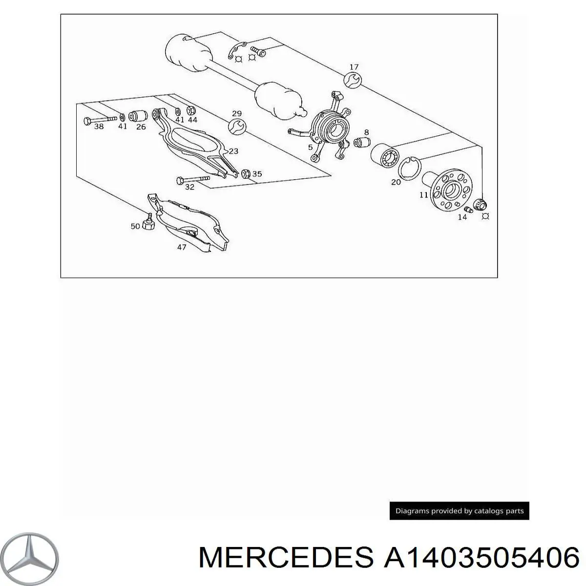Болт переднього важеля, повний комплект Mercedes A1403505406 ціна, від 19.36 USD