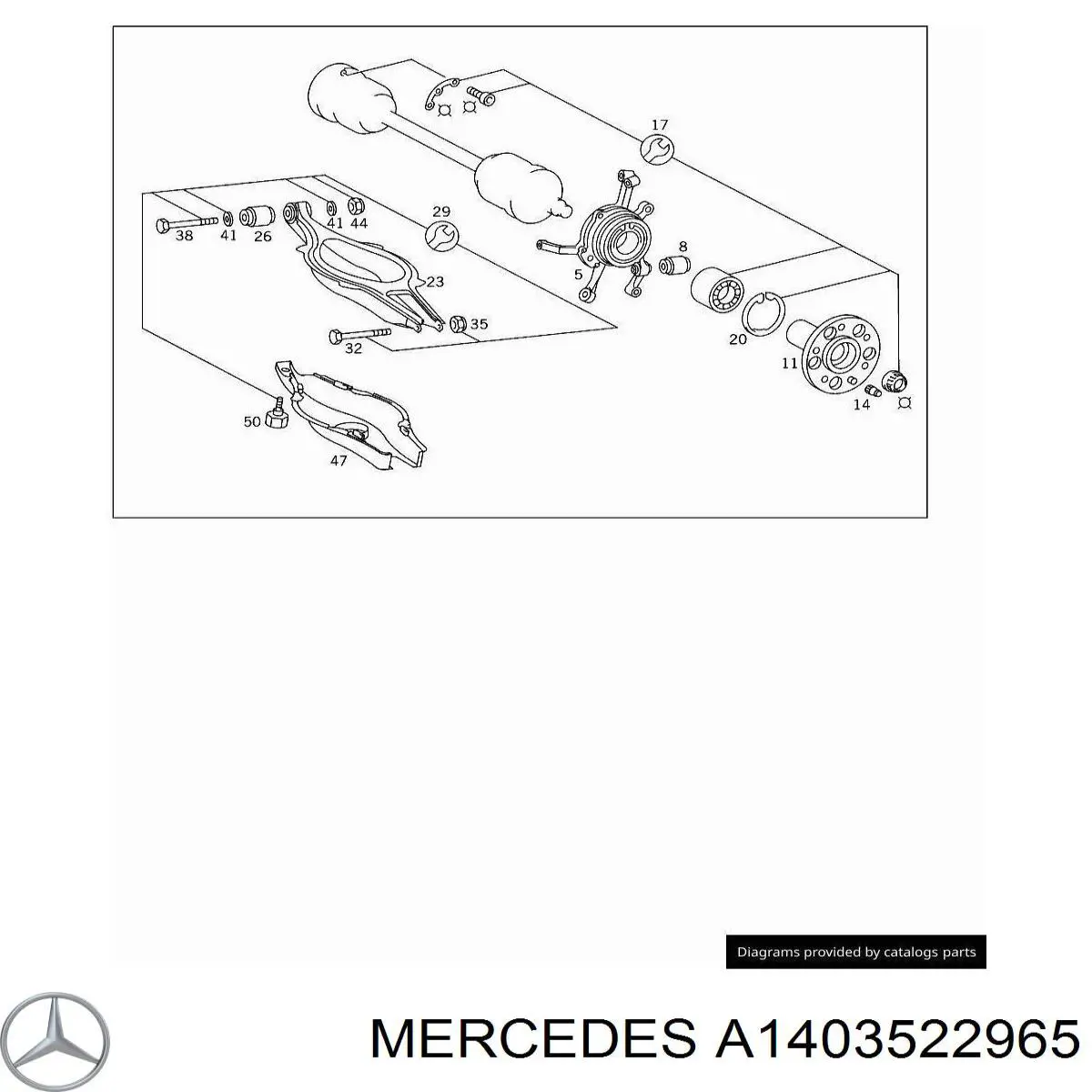 Купити A1403522965 Mercedes Сайлентблок заднього нижнього важеля