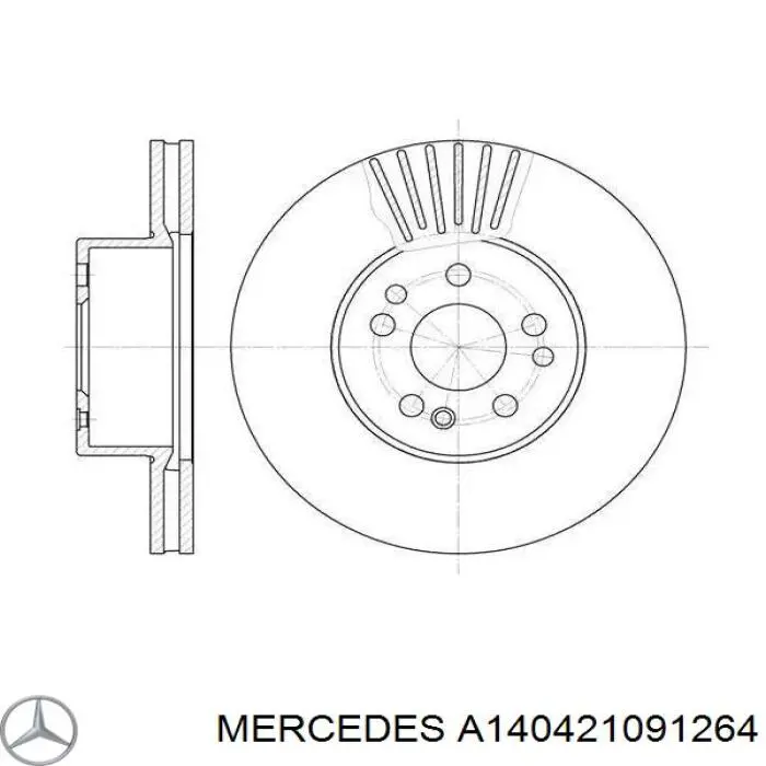 Купити A140421091264 Mercedes Ротор гальмівний