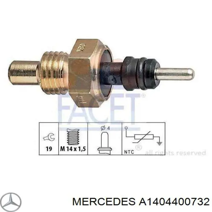 Датчик АБС (ABS) передній, лівий A1404400732 Mercedes