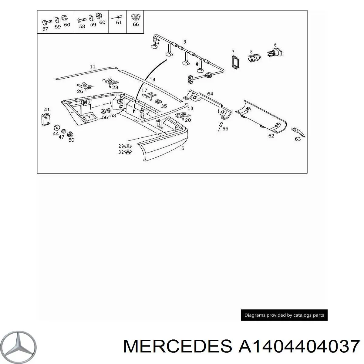 A1404404037 Mercedes Кабель / дріт парктроніка бампера, заднього
