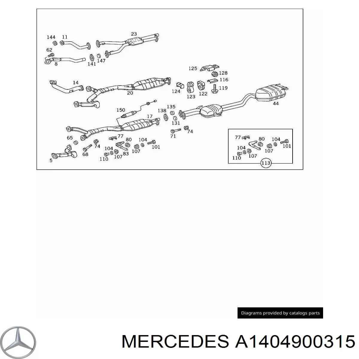 Вихлопна труба Mercedes A1404900315 ціна, від 1362.98 USD