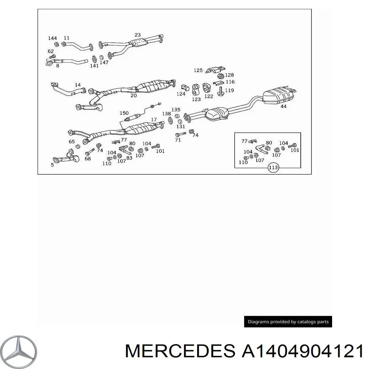 Вихлопна труба Mercedes A1404904121 ціна, від 1362.98 USD