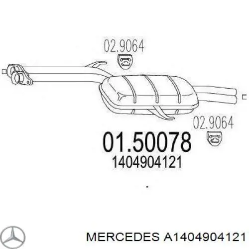 A1404904121 Mercedes Глушник, задня частина