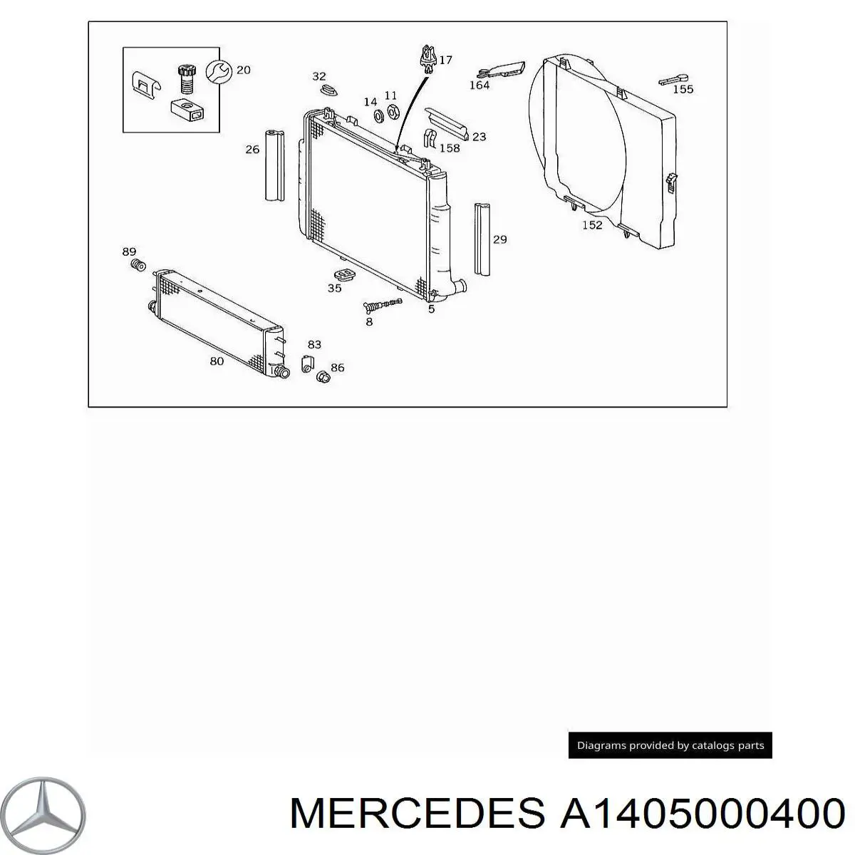 Радіатор масляний Mercedes A1405000400 ціна, від 188.14 USD