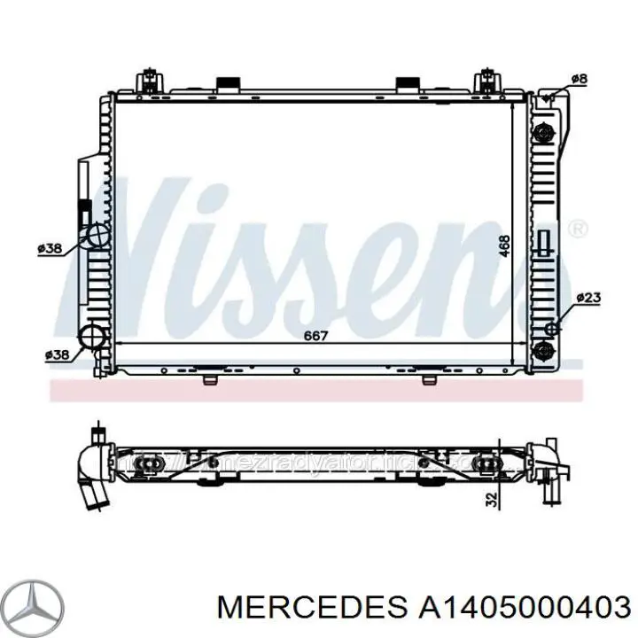 A1405000403 Mercedes Радіатор охолодження двигуна