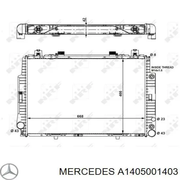 Радіатор основний Mercedes A1405001403 ціна, від 112.23 USD