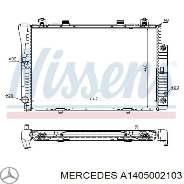 A1405002103 Mercedes радіатор охолодження двигуна