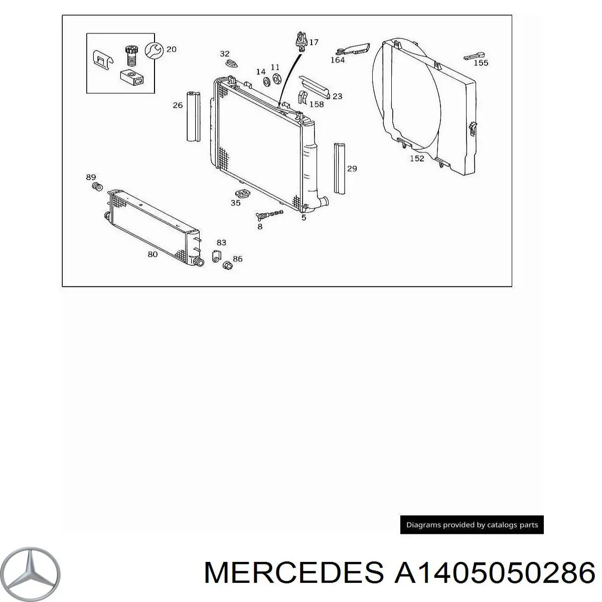 Mercedes A1405050286 ціна, від 6.33 USD