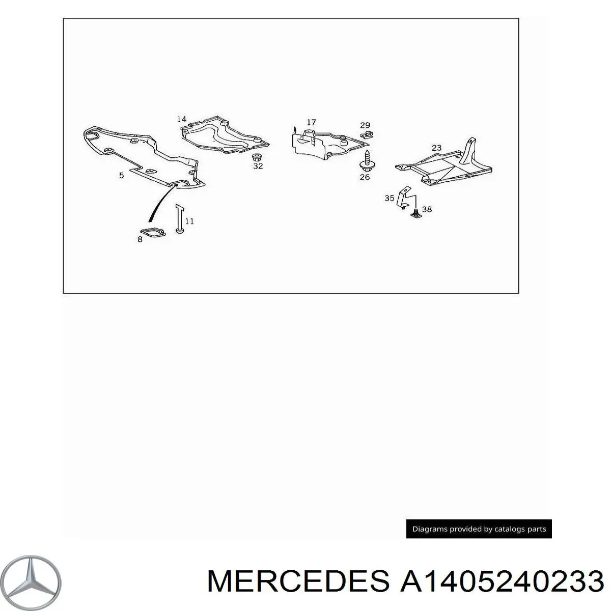 A1405240233 Mercedes Кронштейн кріплення захисту двигуна