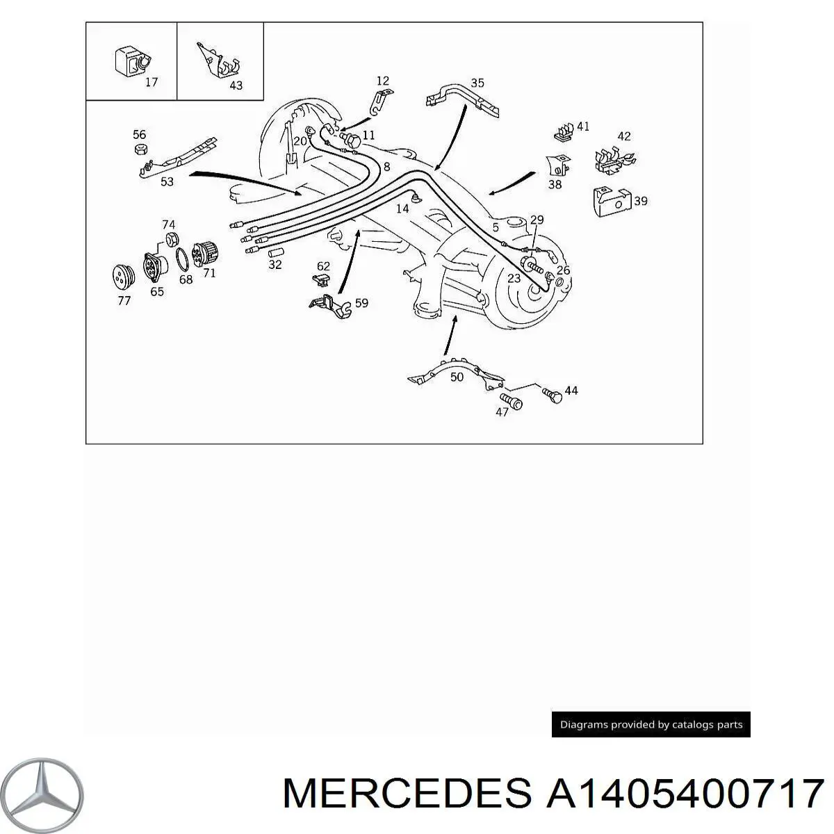1405400717 Mercedes датчик абс (abs задній, правий)