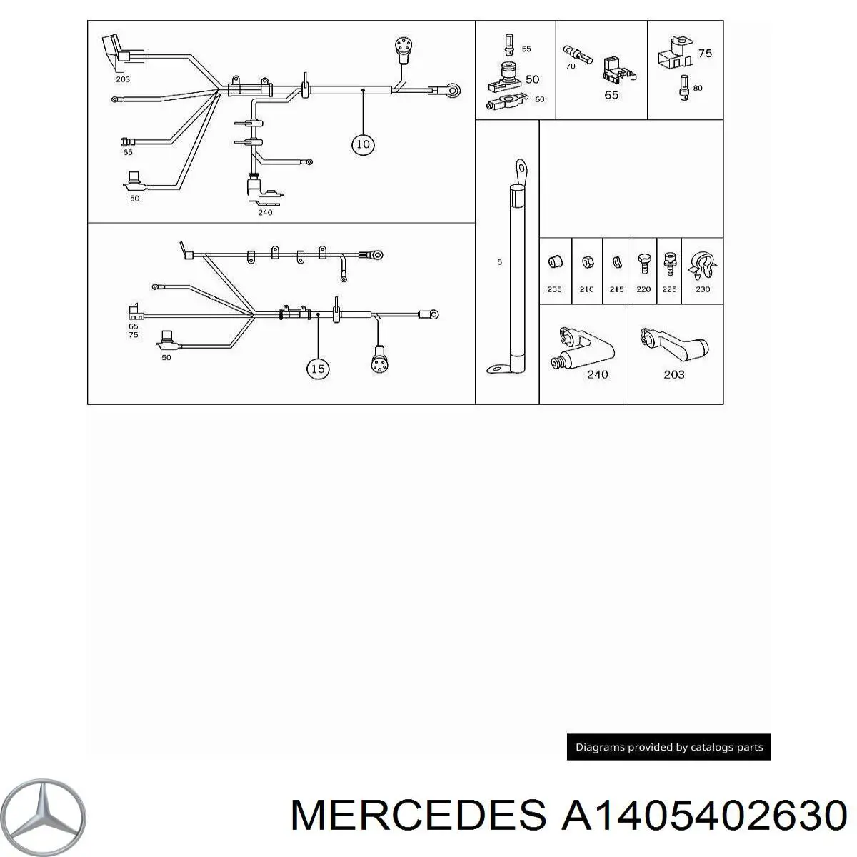 A1405402630 Mercedes Кабель плюсової клеми акумулятора (АКБ)