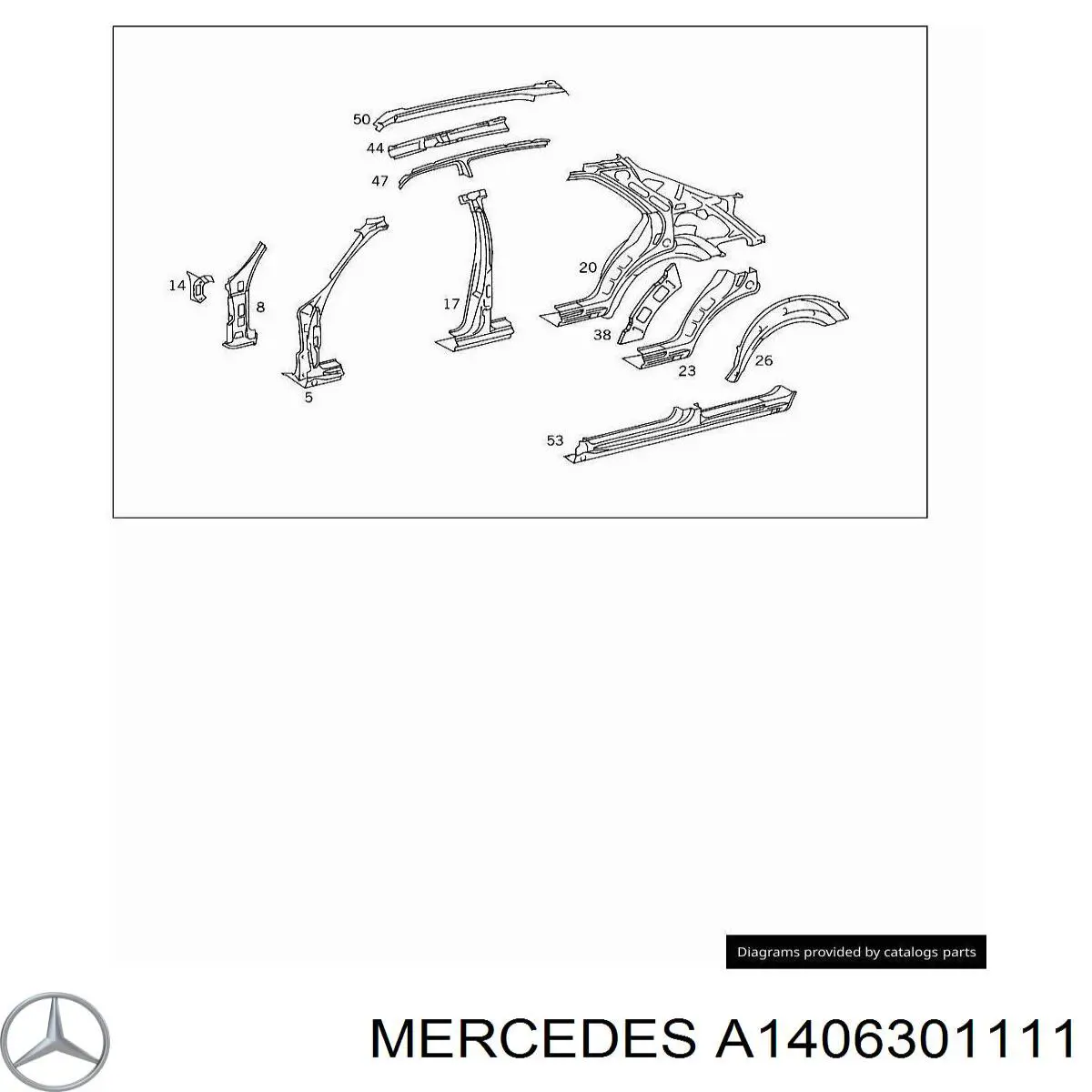 Стійка центральна, ліва на Mercedes S-Class (W140)