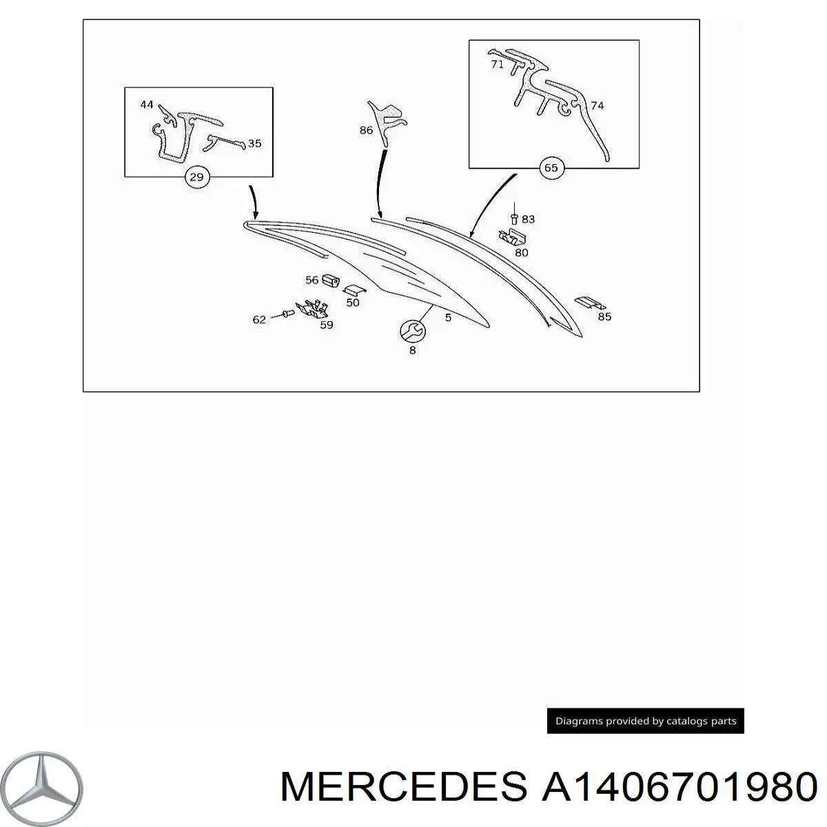 Купити Заднє скло Mercedes S  C140
