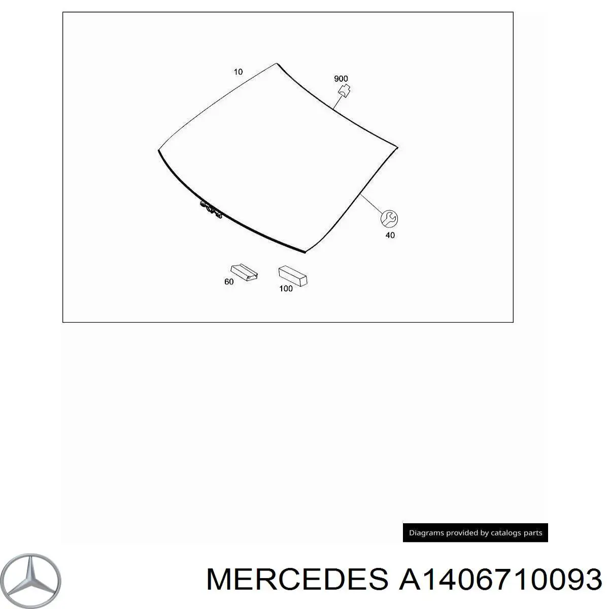 A1406710093 Mercedes Автомобільне скло
