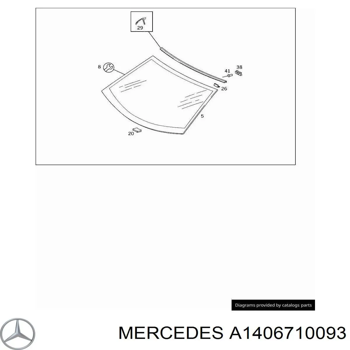 Автоскло Mercedes A1406710093 ціна, від 3.83 USD