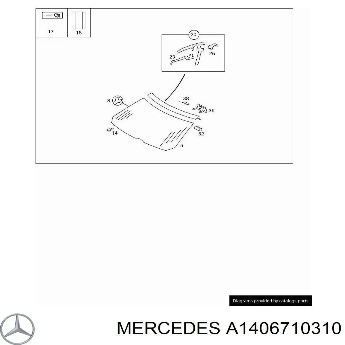 Скло лобове на Mercedes S-Class (W140)