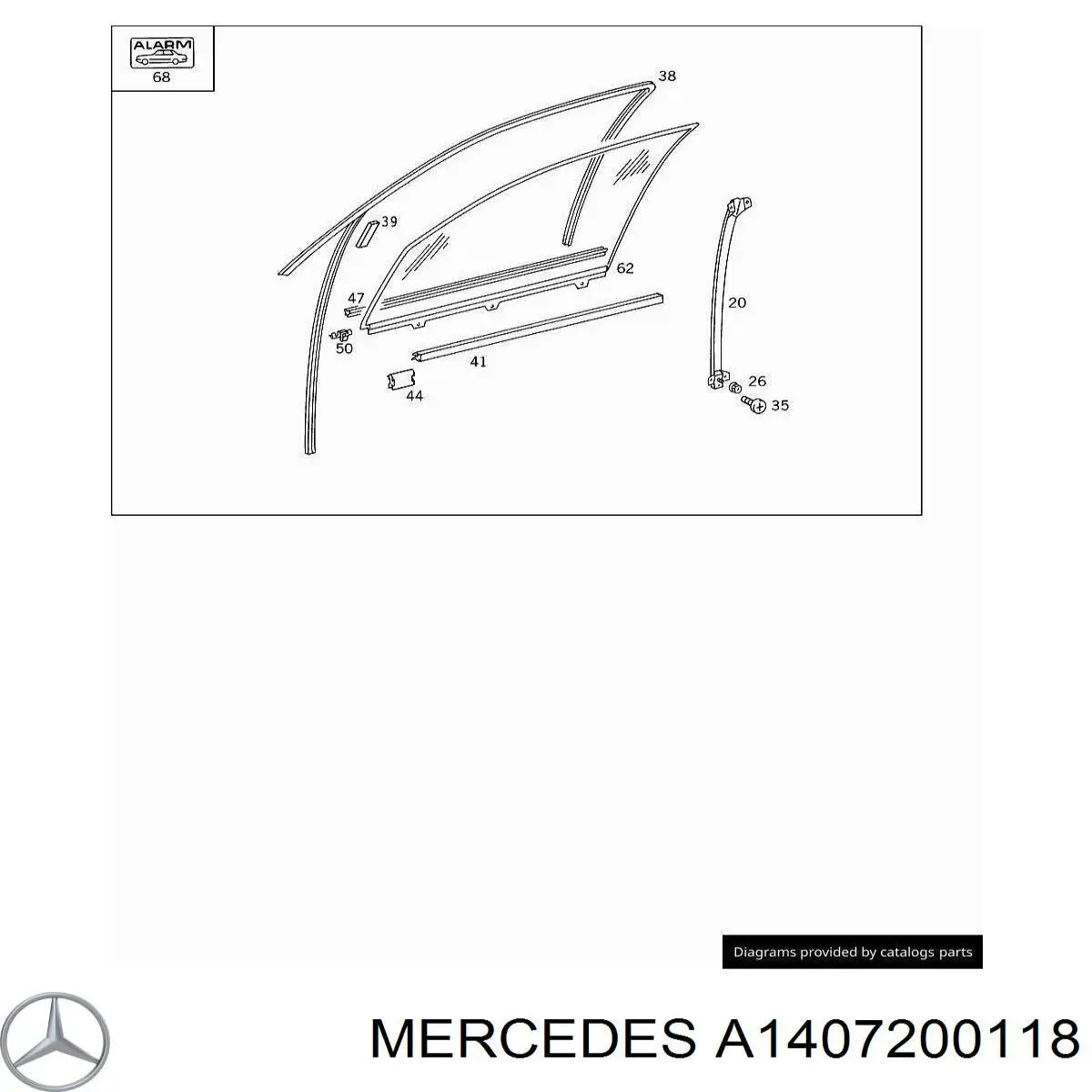 Скло передніх дверей, лівою на Mercedes S-Class (W140)