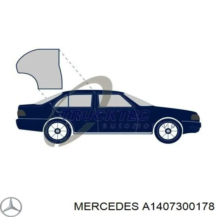 A1407300178 Mercedes Ущільнювач дверей передніх, лівих (на двері)