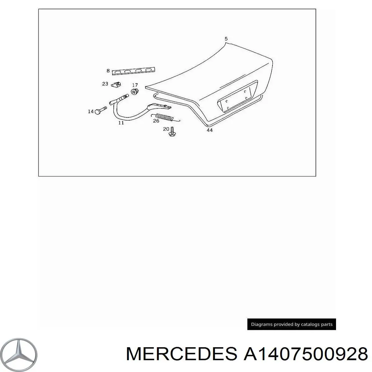 Купити A1407500928 Mercedes Деталі багажника (петлі і упор кришки)