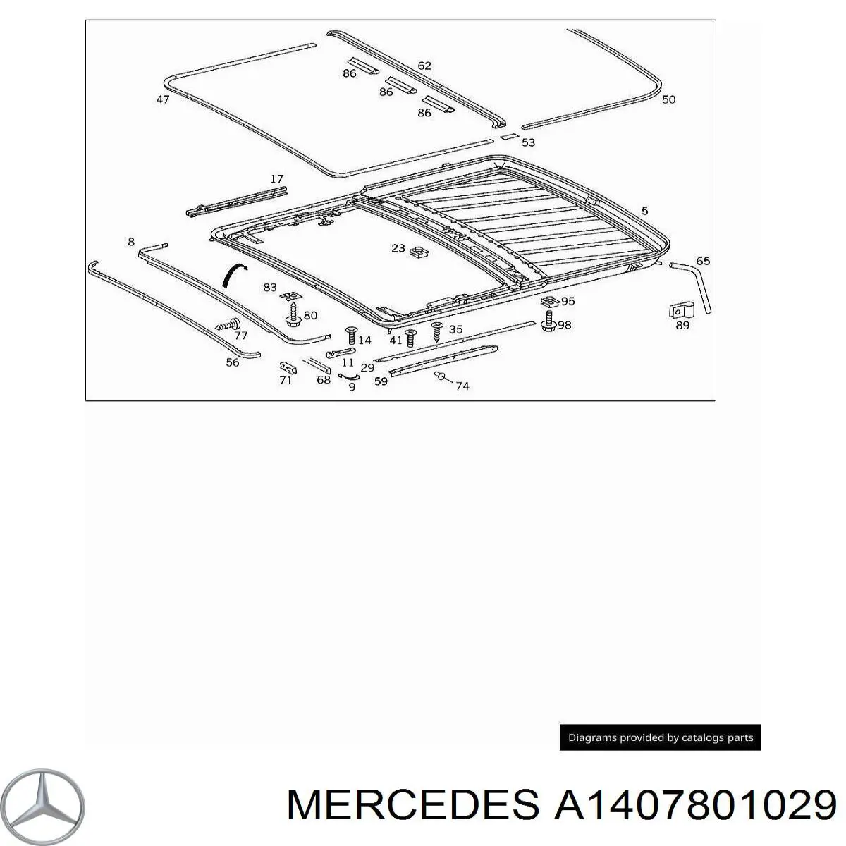 Люк в зборі Mercedes A1407801029 ціна, від 342.98 USD