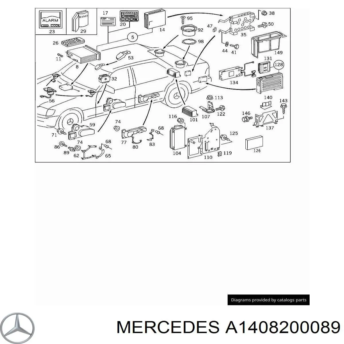  Mercedes A1408200089 ціна, від 126.68 USD