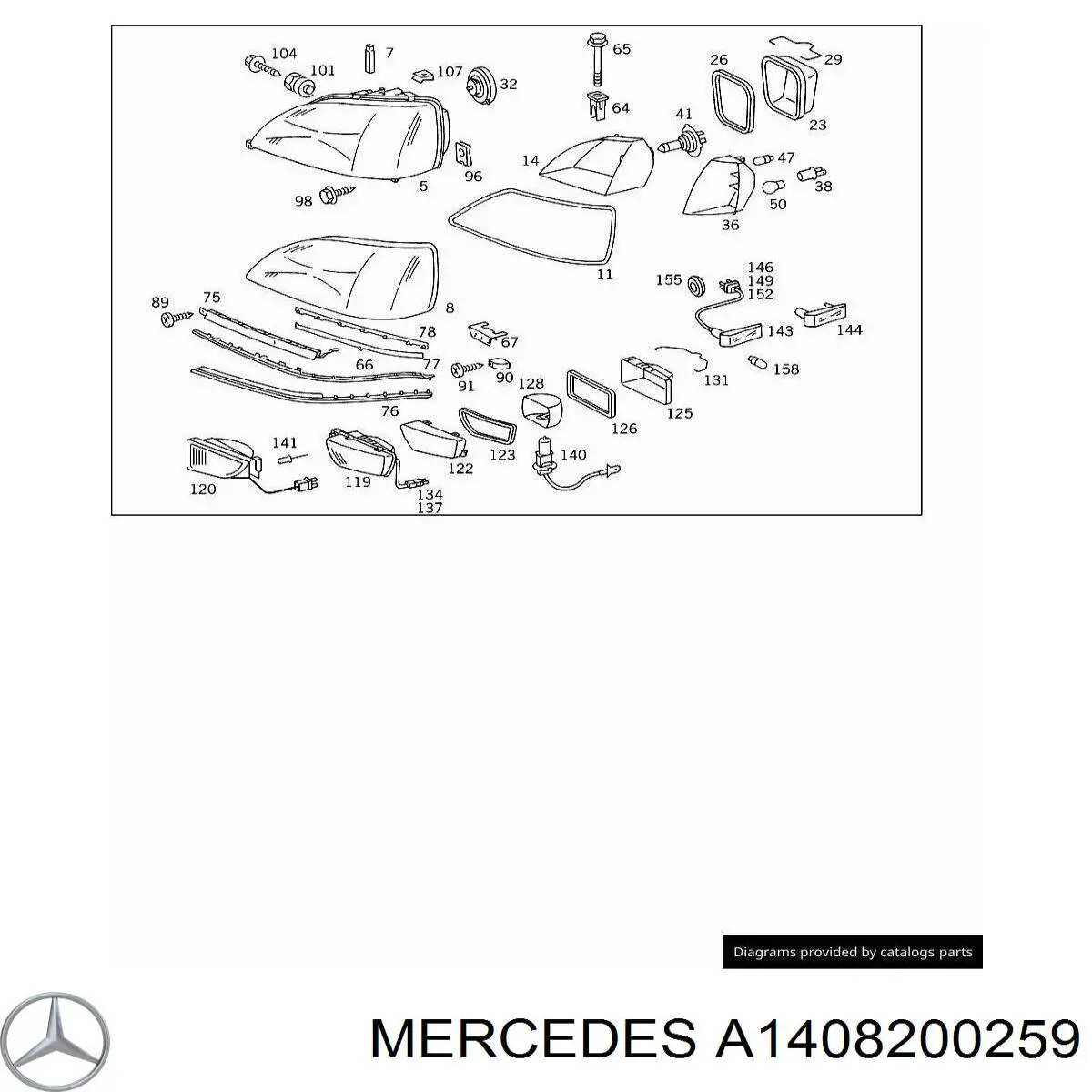 Купити A1408200259 Mercedes Права блок фара