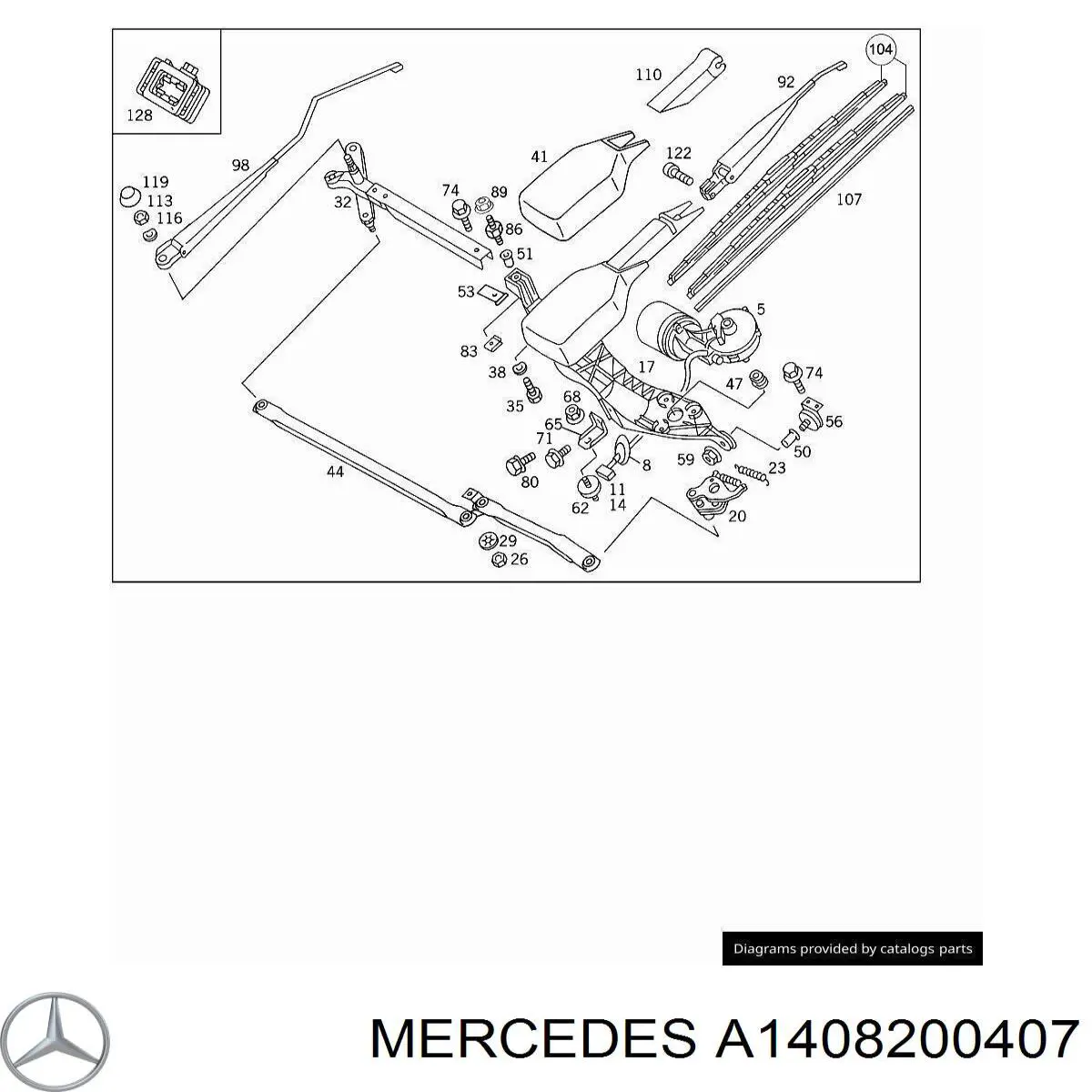 Трапеція склоочисника на Mercedes S-Class (W140)