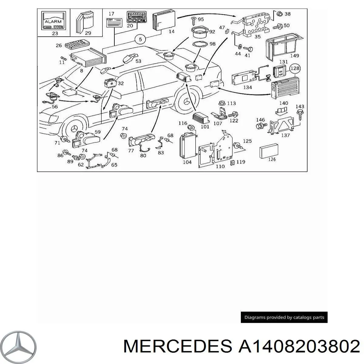  Mercedes A1408203802 ціна, від 19.00 USD
