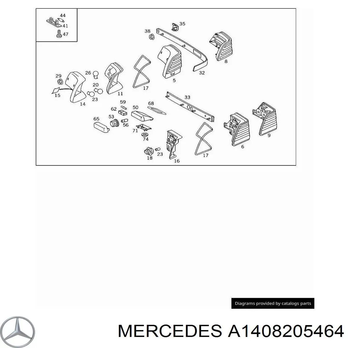 Купити A1408205464 Mercedes Задня права фара