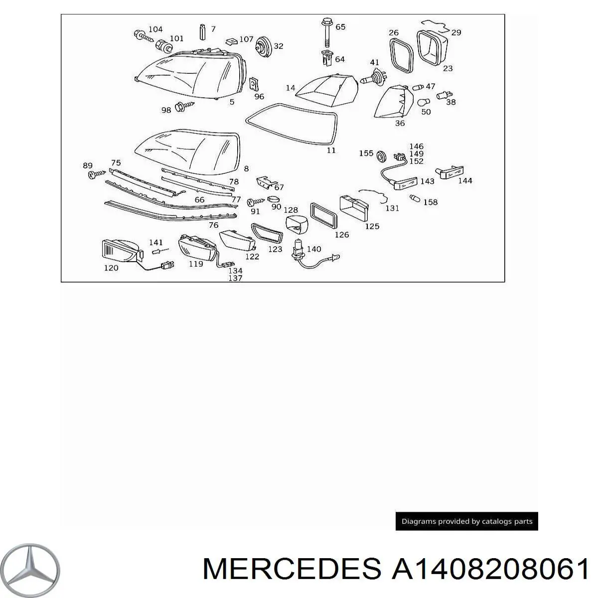 Фара правая на Mercedes S-Class (C140)