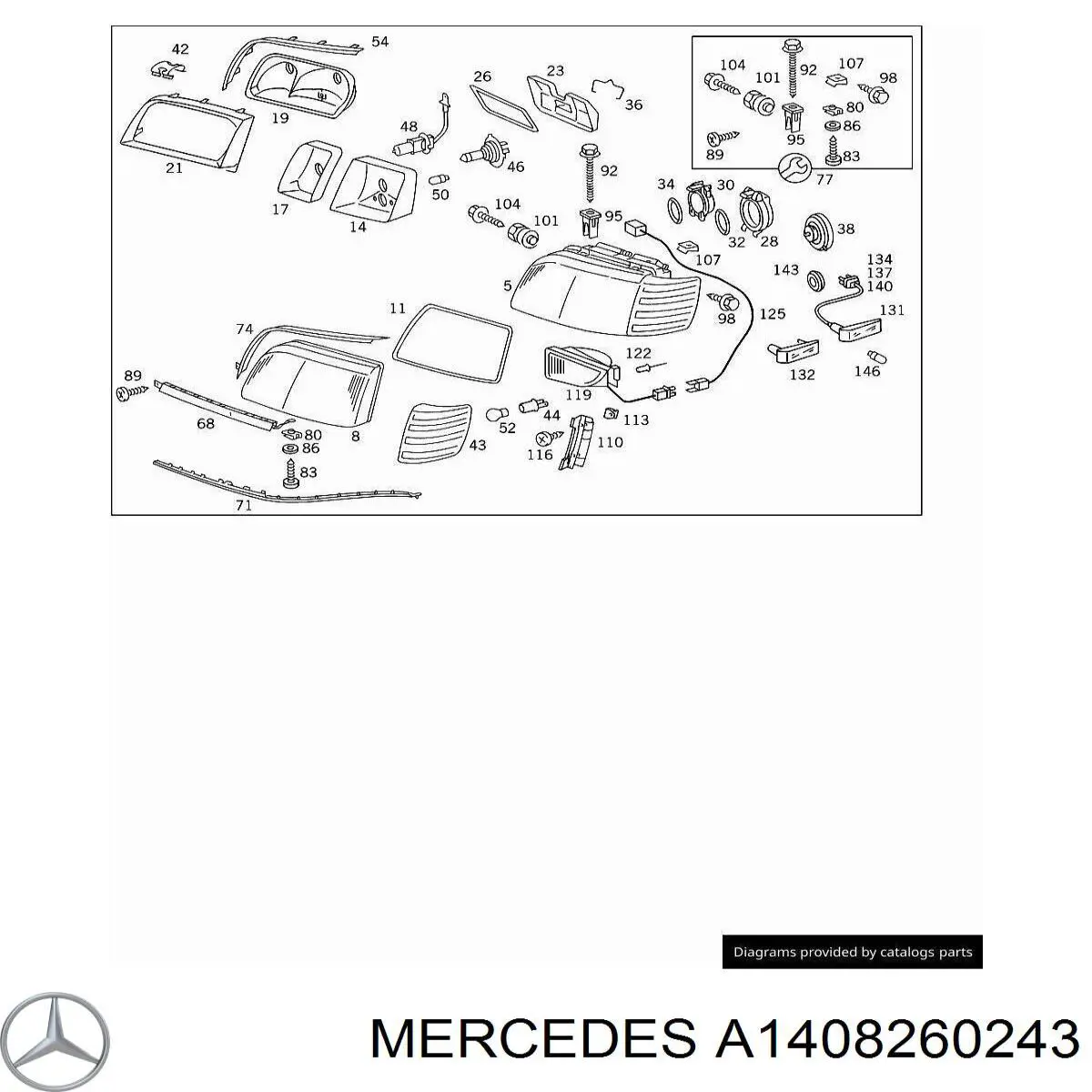 Правий покажчик повороту - лампа Mercedes A1408260243 ціна, від 16.76 USD