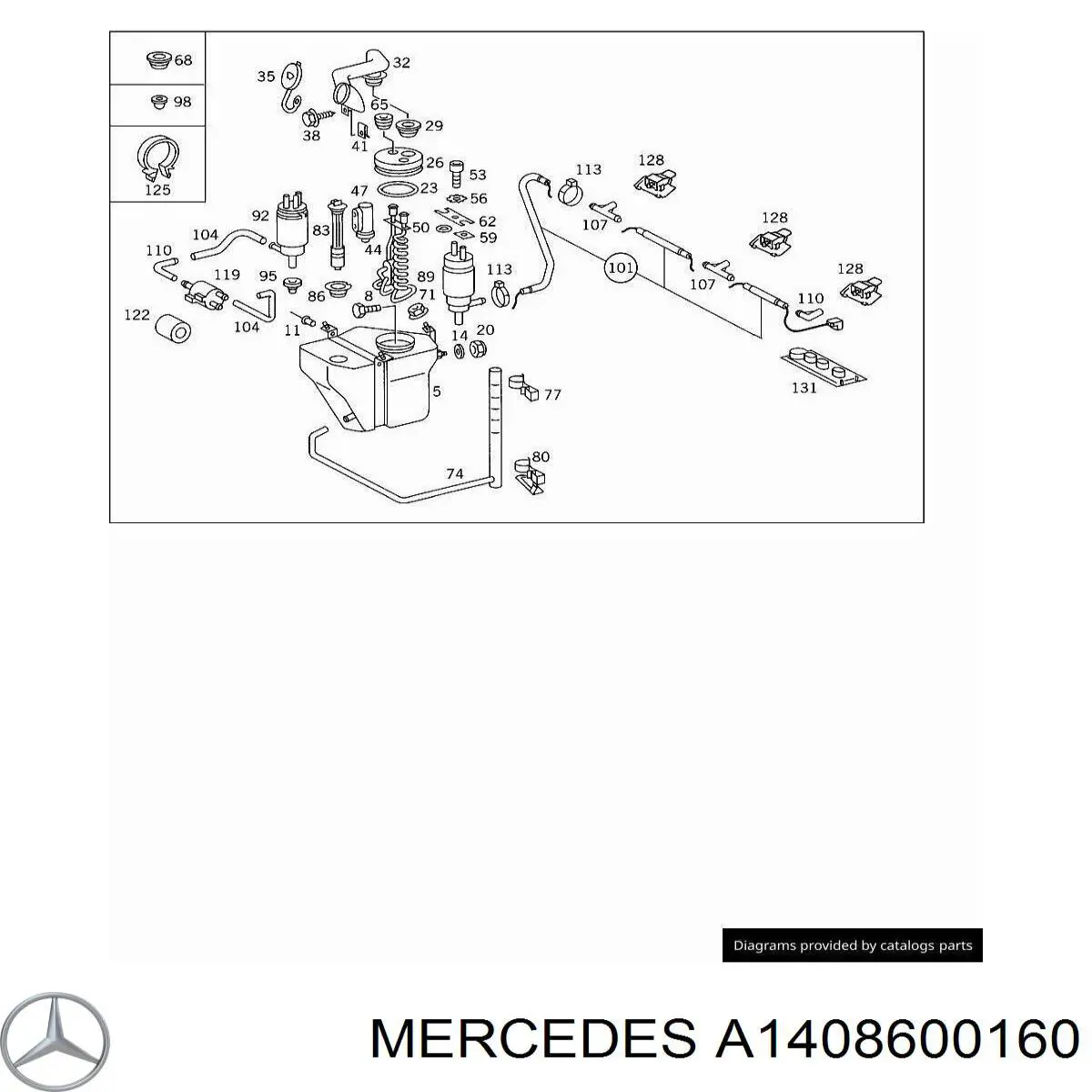 Бачок омивача скла на Mercedes S-Class (C140)