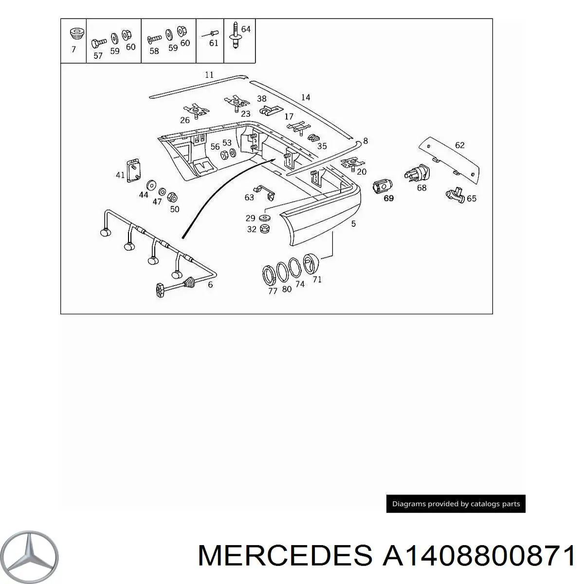 Бампер задній на Mercedes S-Class (W140)